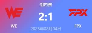 LOL-LPL：WE让一追二力克FPX